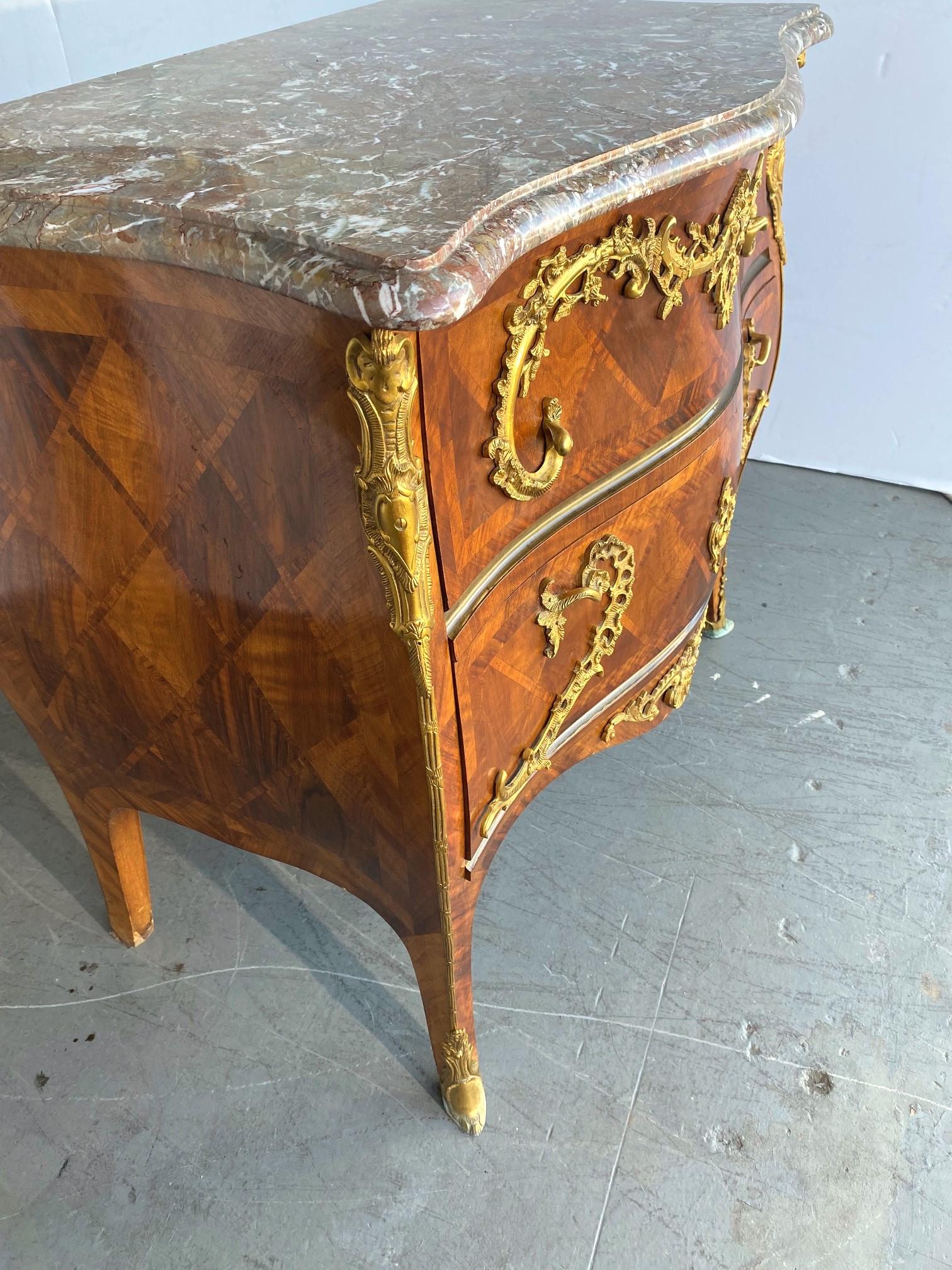 20th Century Louis XV Style Marble Top Commode  For Sale
