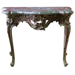 Louis XV Style Marble Top Console Table