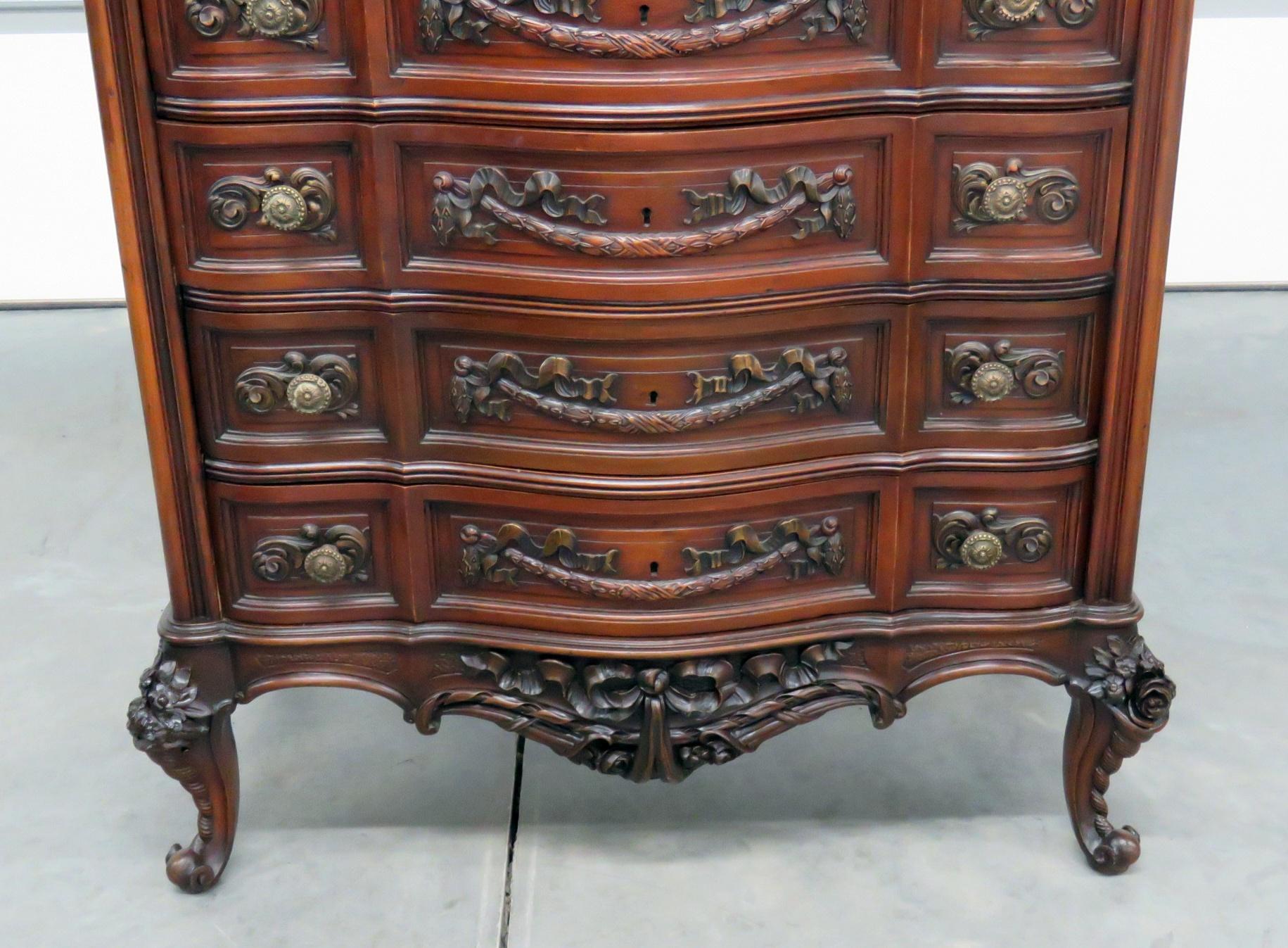 Louis XV Style Marble-Top Dresser In Good Condition In Swedesboro, NJ