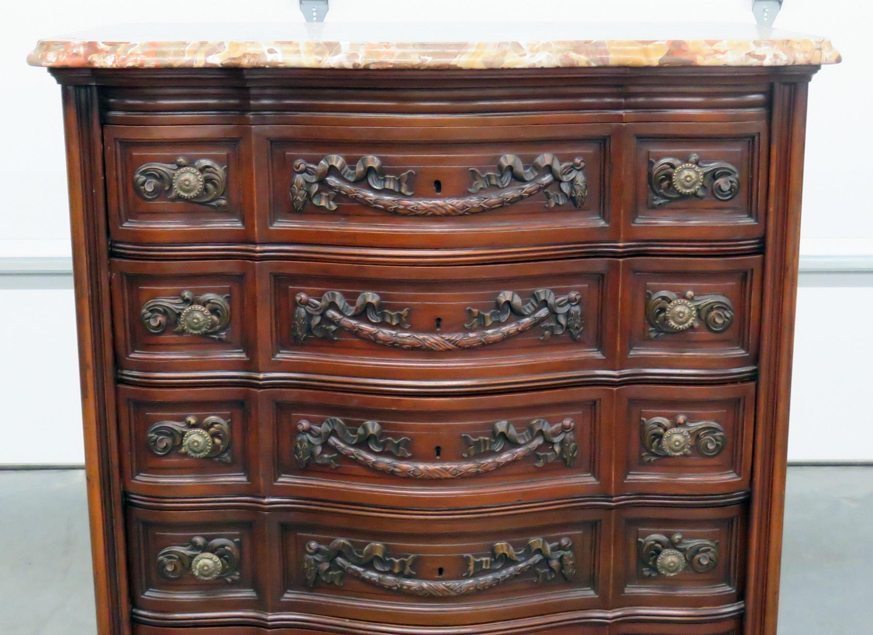 20th Century Louis XV Style Marble-Top Dresser