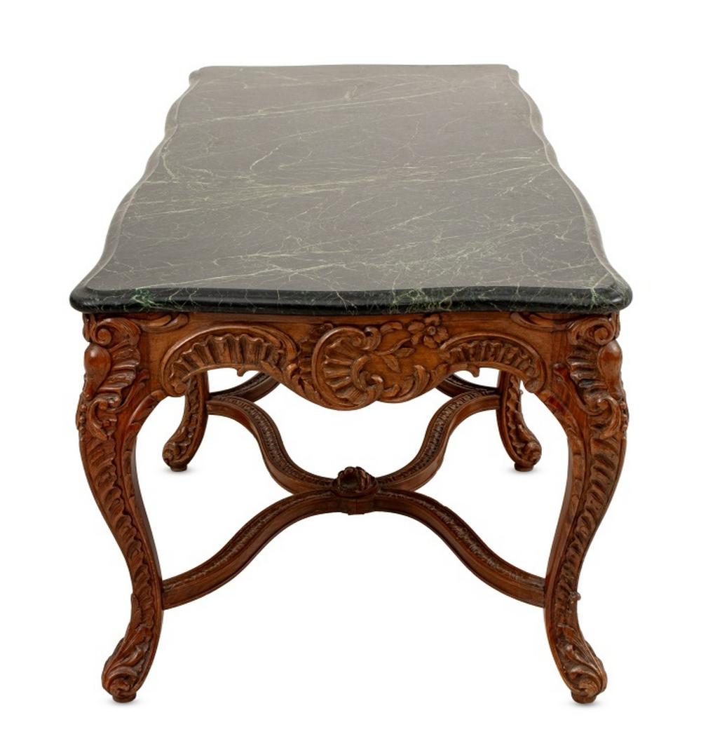 European Louis XV Style Marble Top Low Table For Sale
