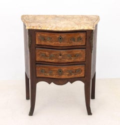 Louis XV Style Marble Top Mahogany Chest of Drawer