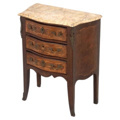 Louis XV Style Marble Top Mahogany Chest of Drawer