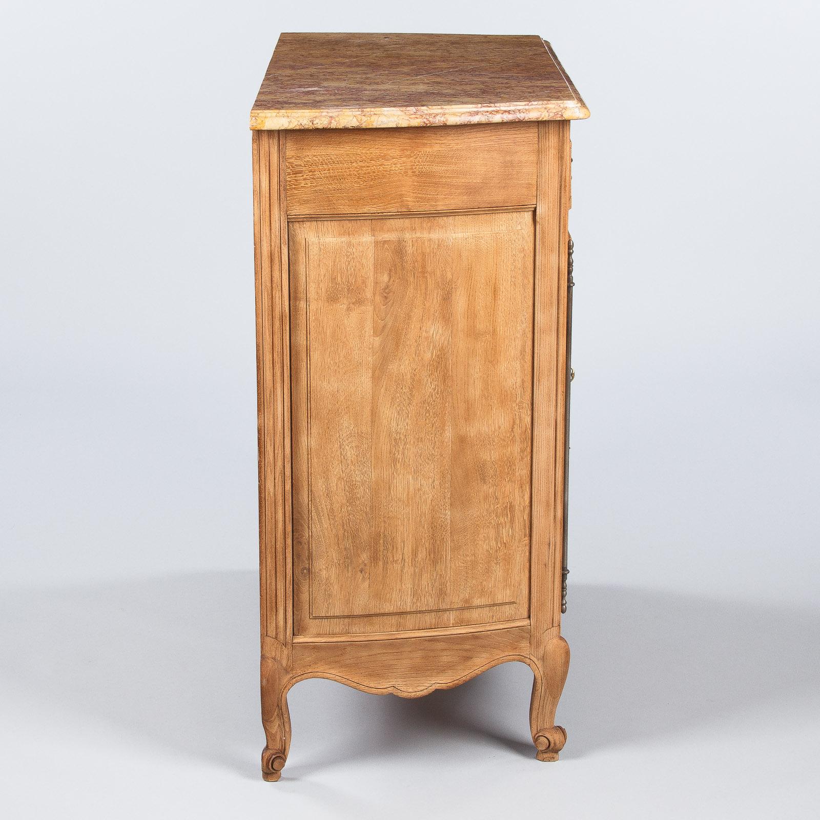 Louis XV Style Marble-Top Natural Oak Buffet, circa 1920s 12