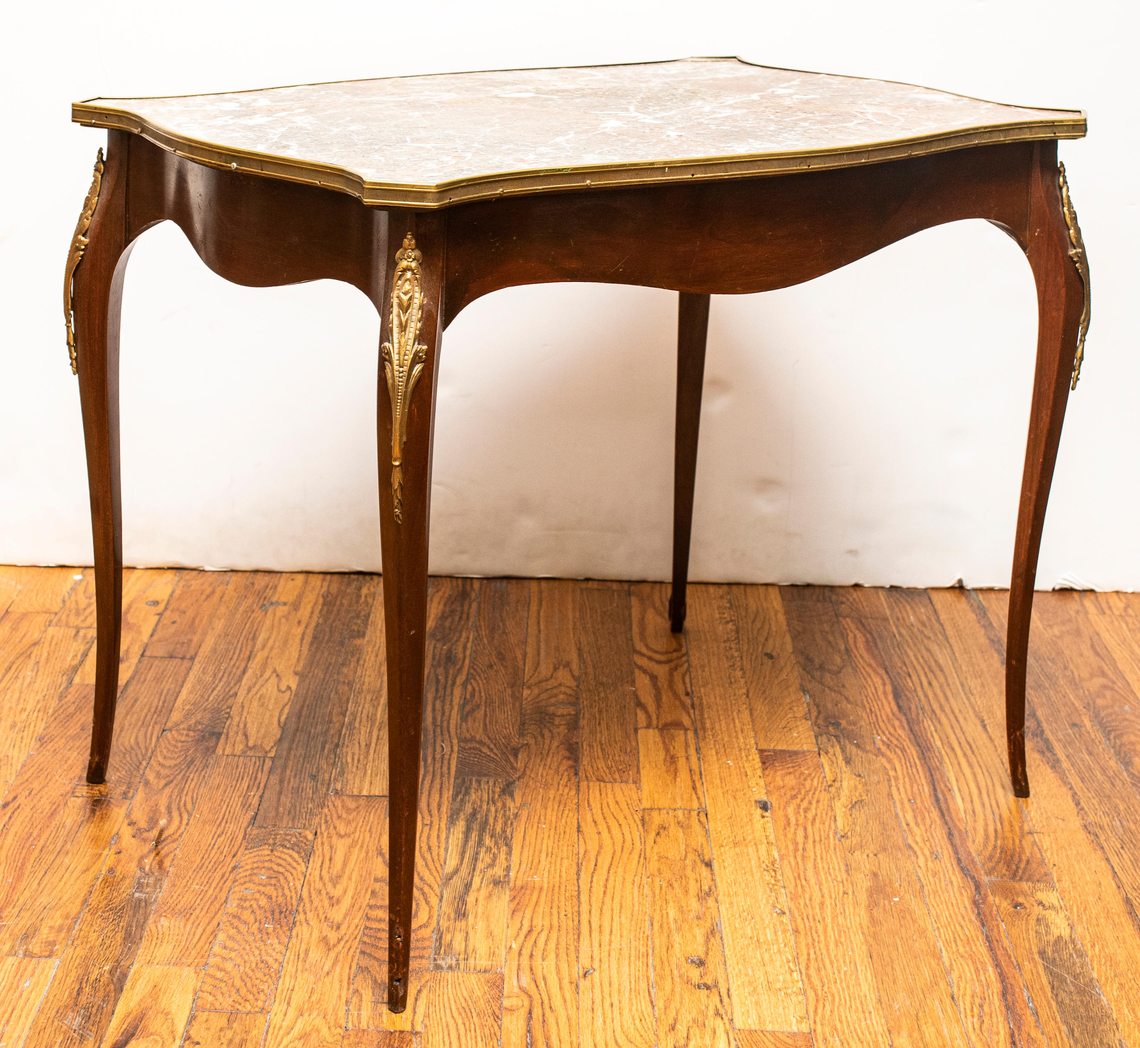 Louis XV Style Marble Top Side Table For Sale 1