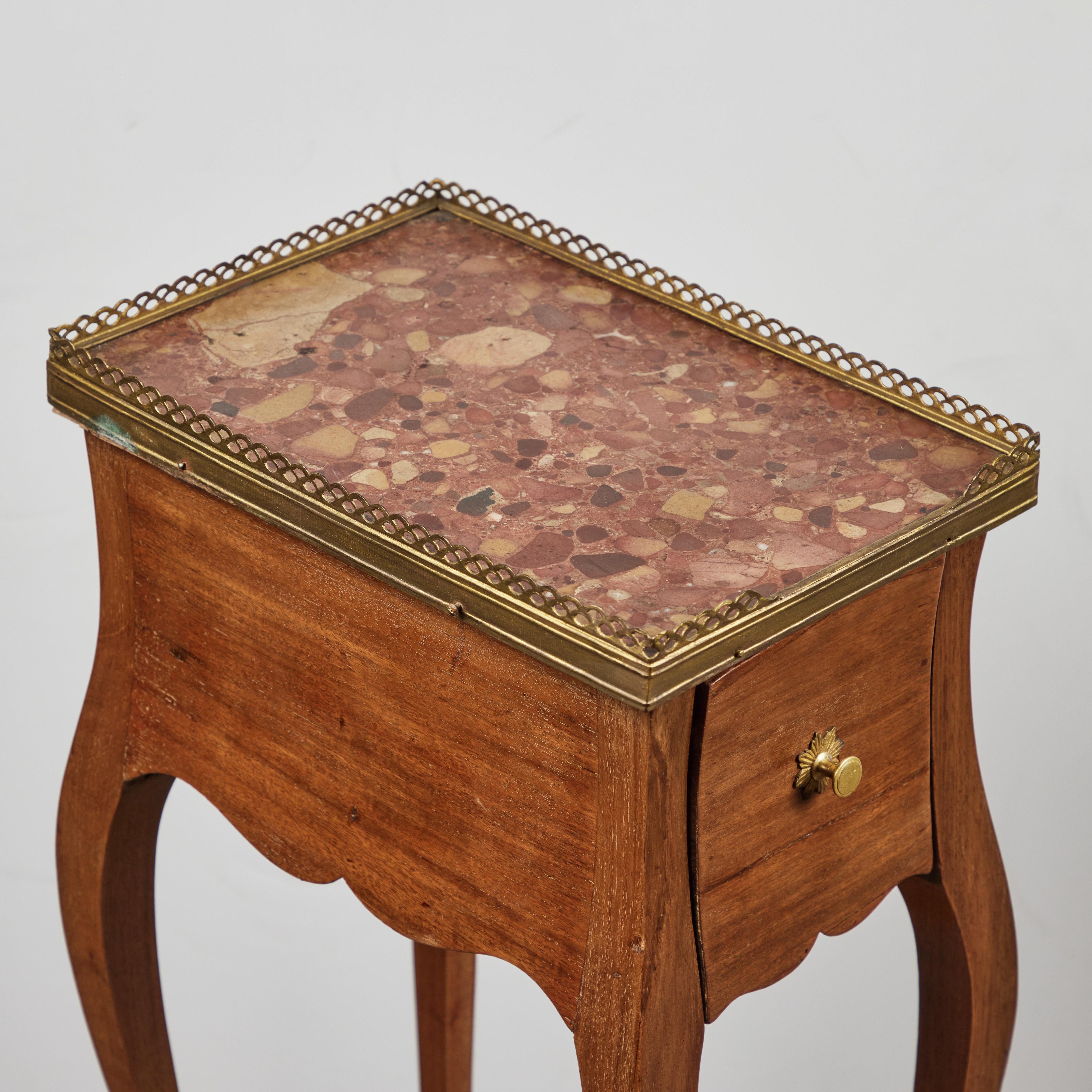 Louis XV Style Marble Top Side Table For Sale 2
