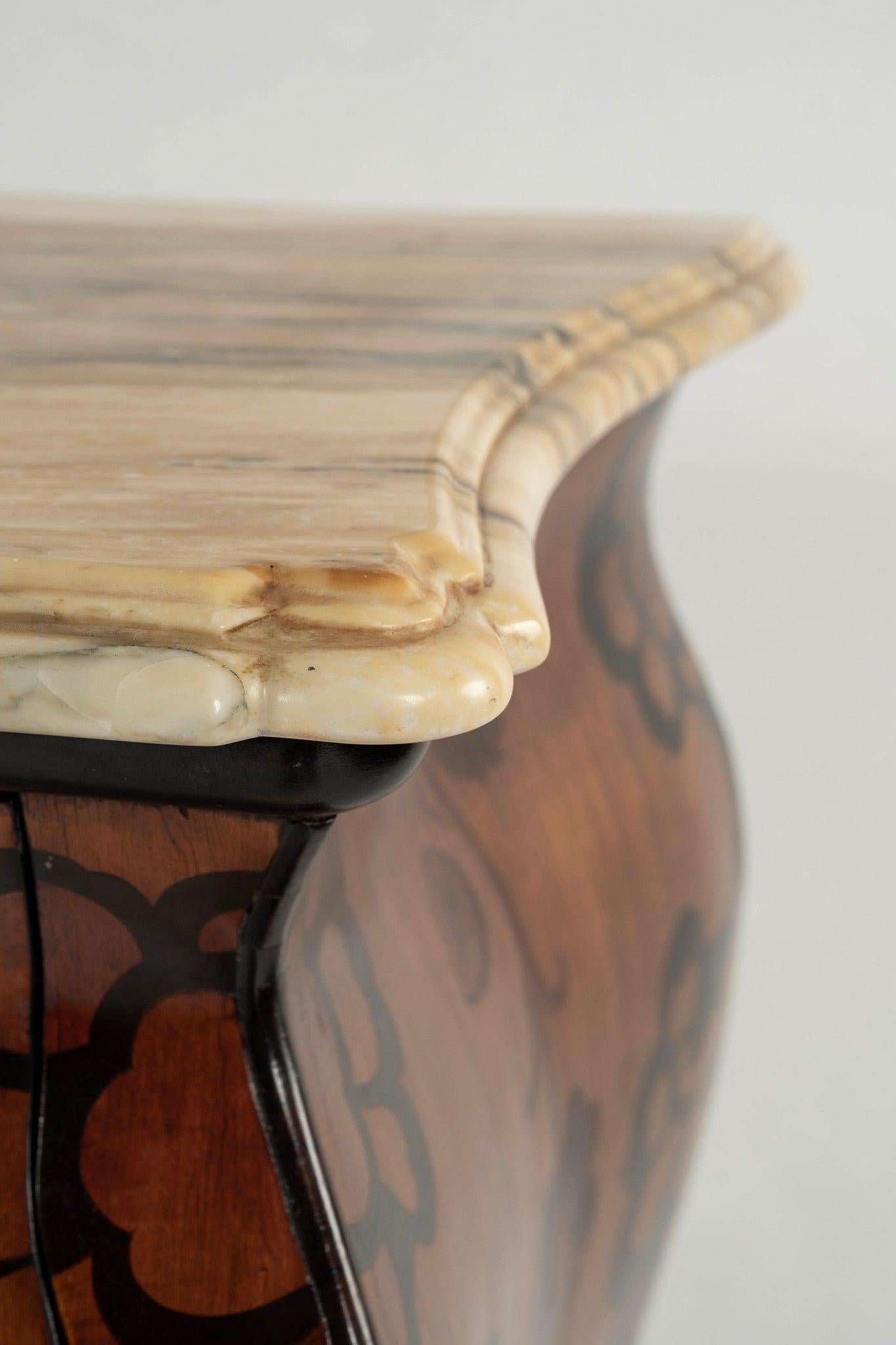 Louis XV Style Marquetry Bombe Commode For Sale 3