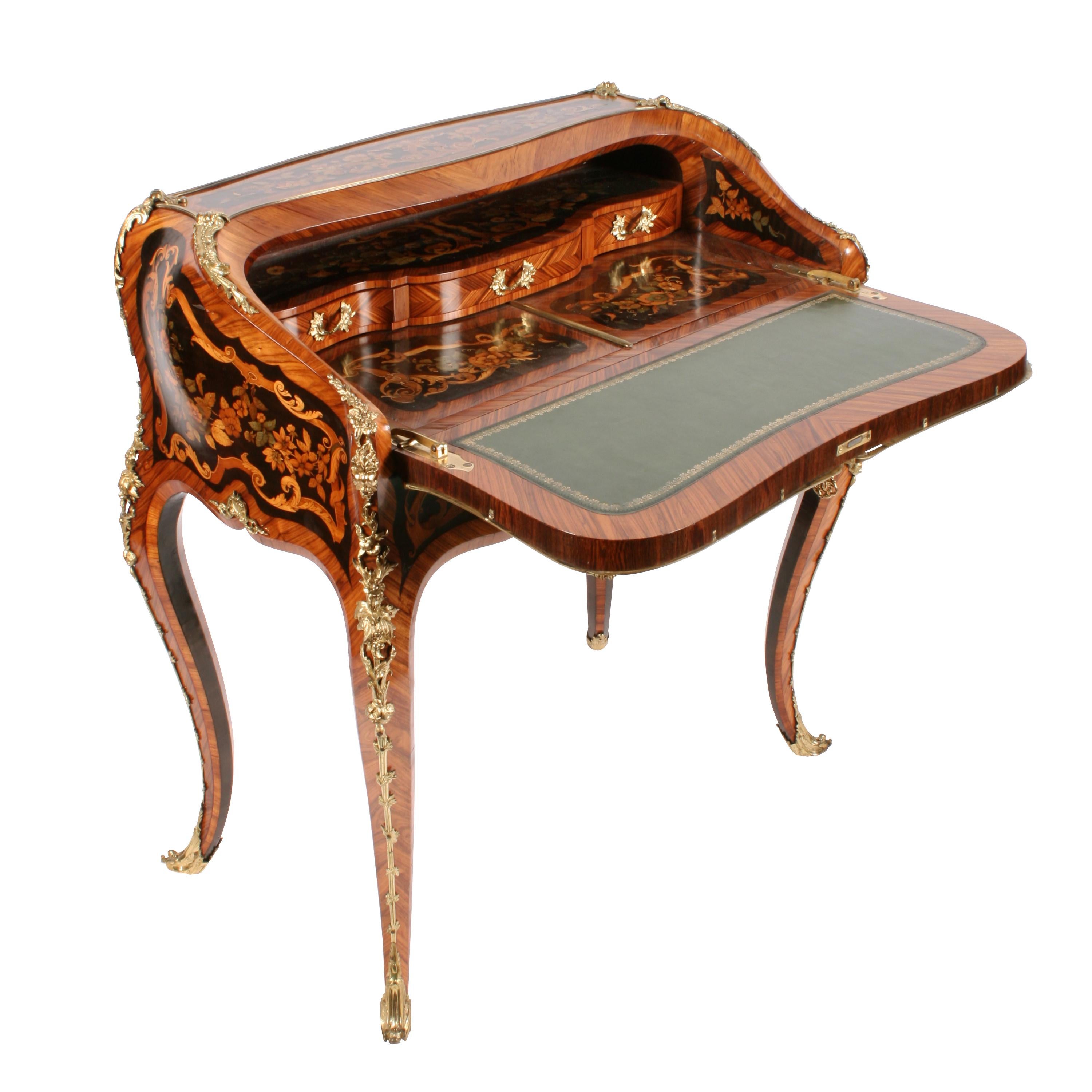 Louis XV Style Marquetry Bureau en Pente In Excellent Condition For Sale In Newcastle Upon Tyne, GB
