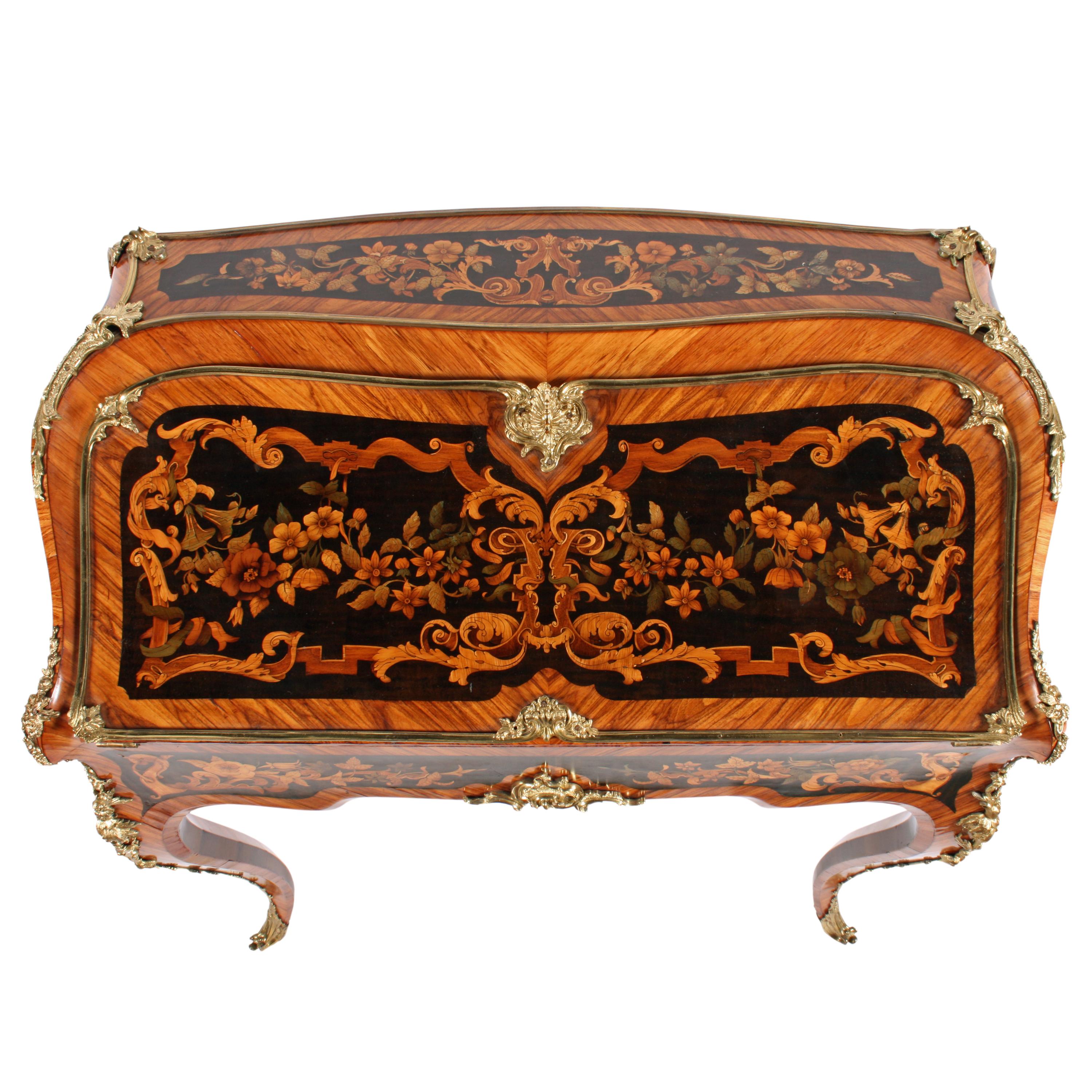 Louis XV Style Marquetry Bureau en Pente For Sale 2