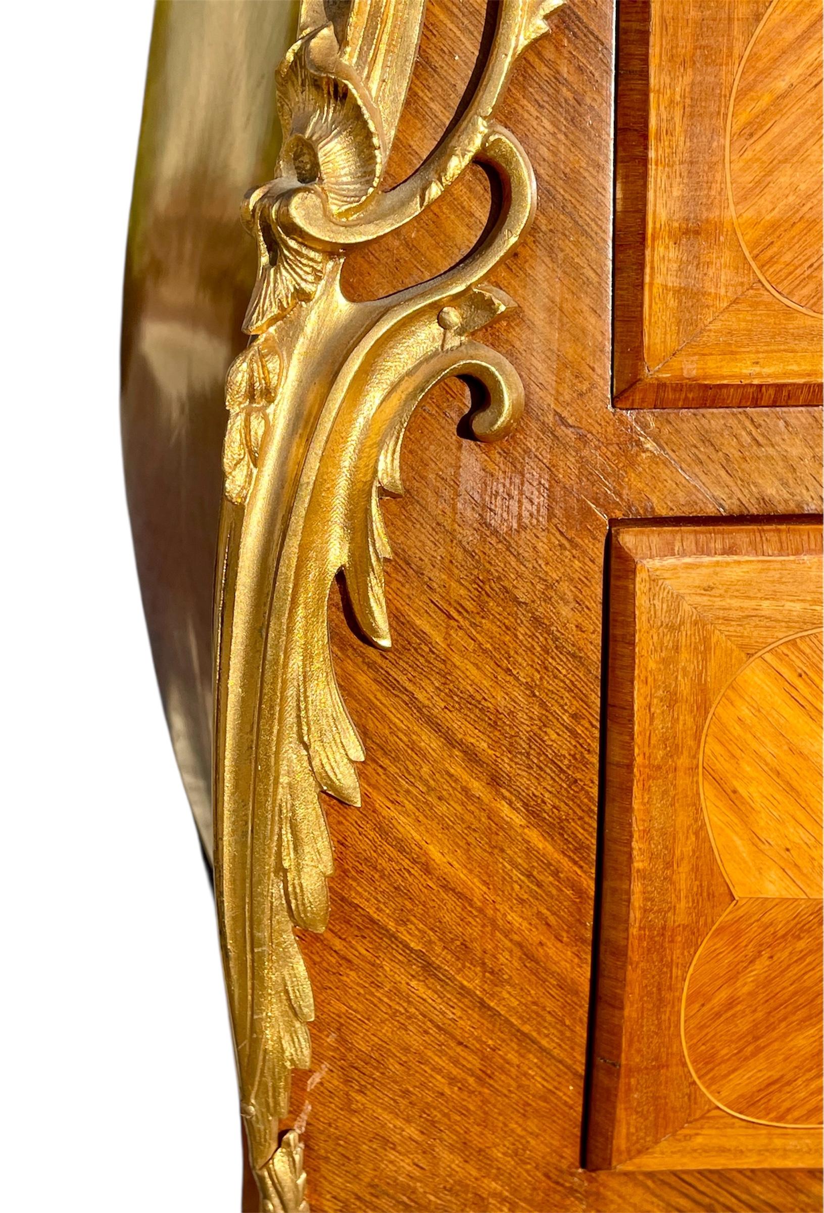 20th Century Louis XV Style Marquetry Chest Of Drawers For Sale