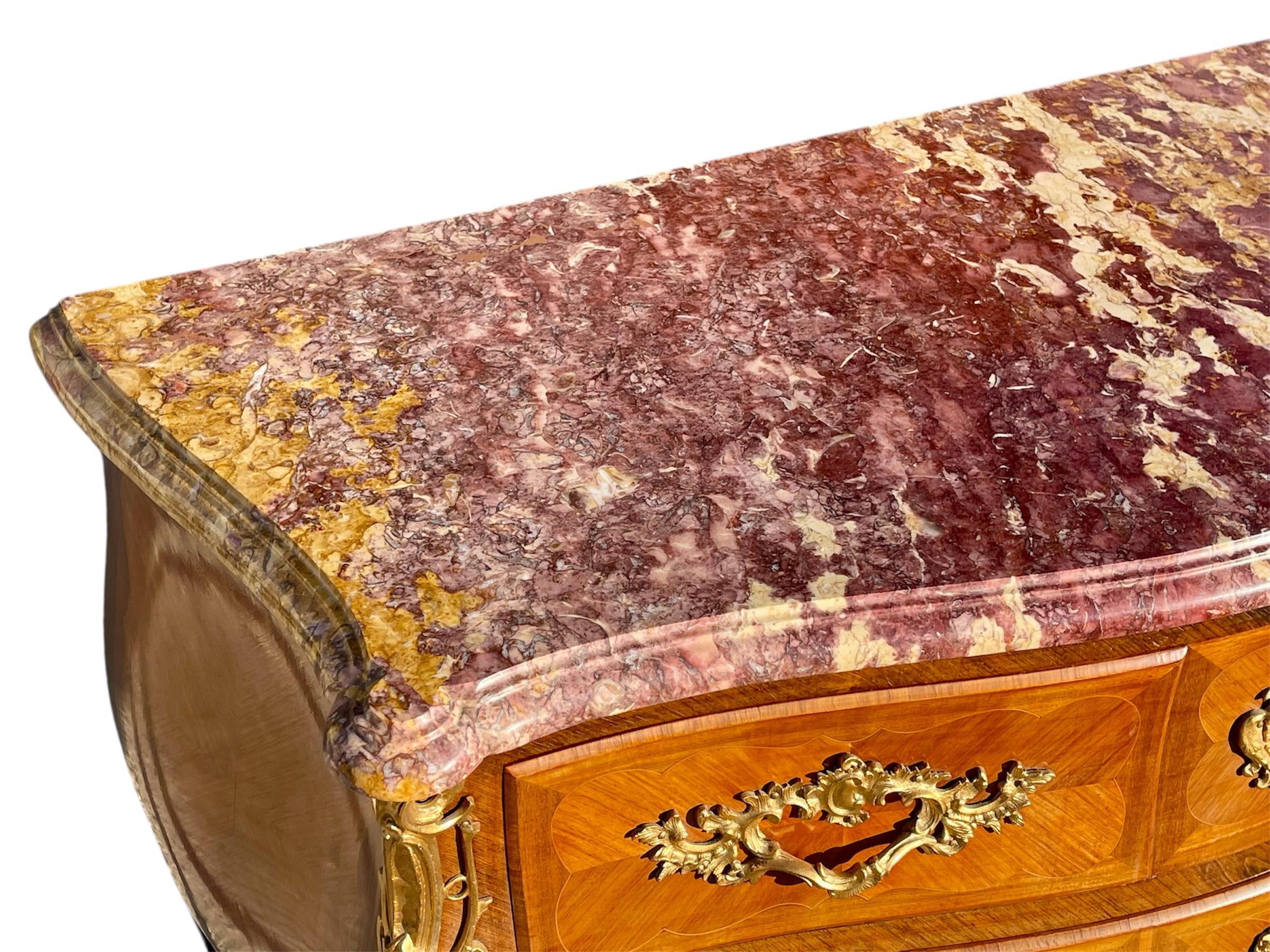 Louis XV Style Marquetry Chest Of Drawers For Sale 2