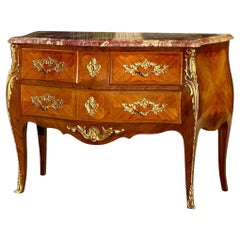 Louis XV Style Marquetry Chest Of Drawers