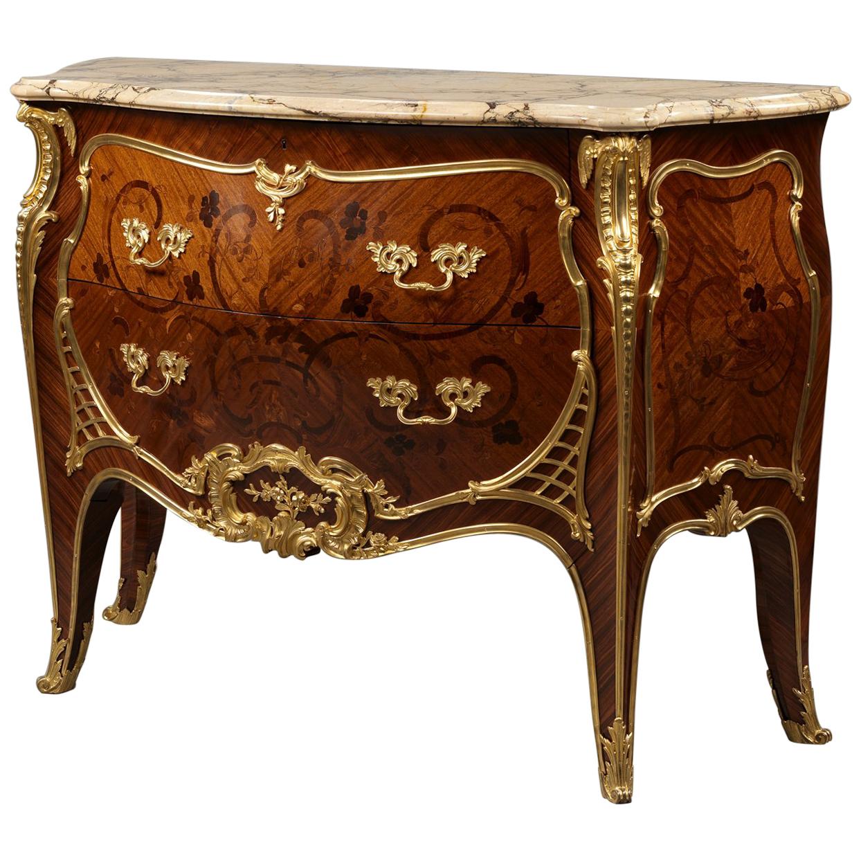 Commode en marqueterie de style Louis XV, probablement conçue par François Linke, vers 1900