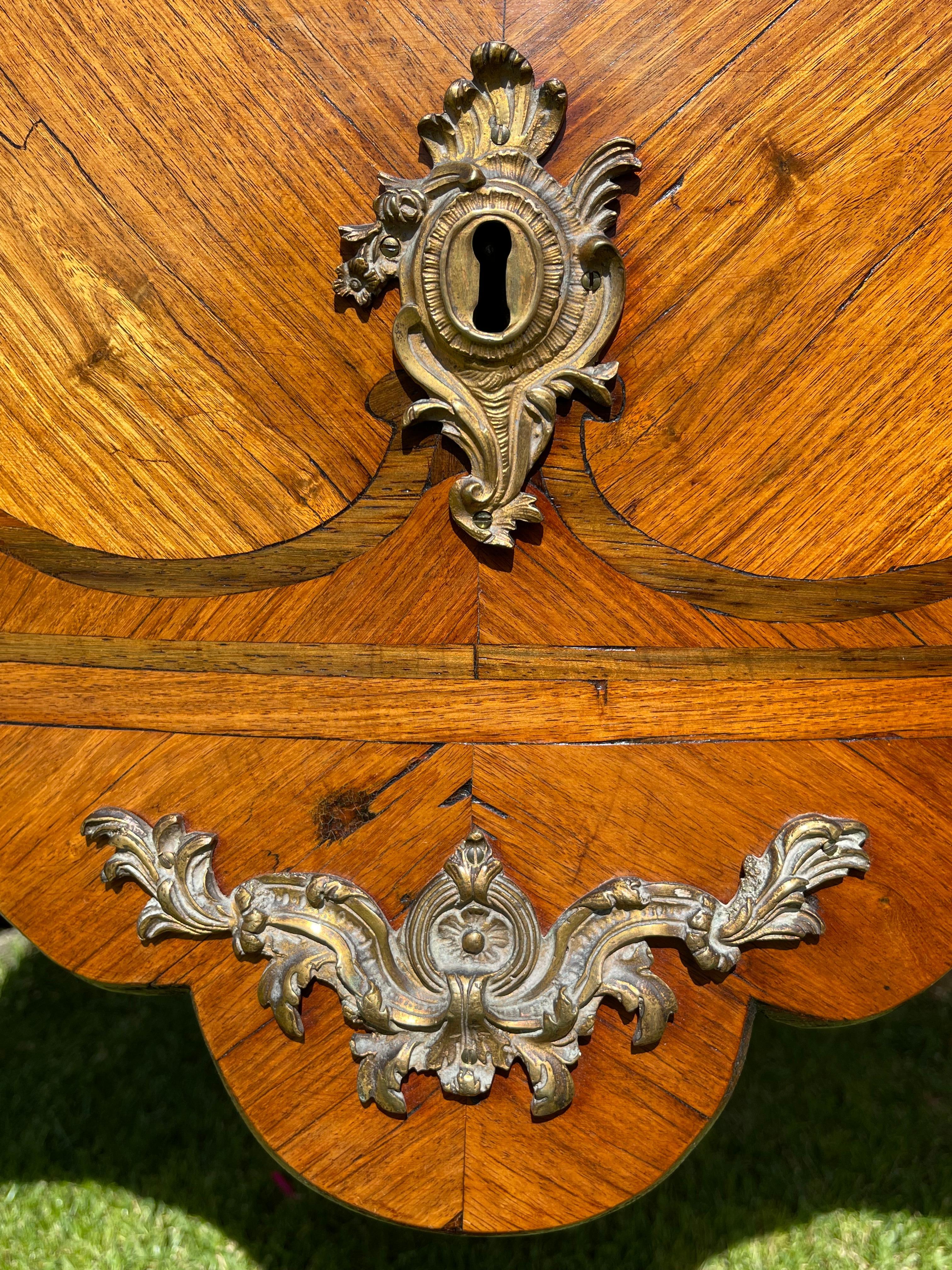 Louis XV Style, Marquetry Commode with Bronze Signed Cheval, 19th Century In Good Condition For Sale In Beaune, FR