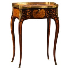 Antique Louis XV Style Marquetry Occasional Table, By Beurdeley