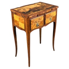 Louis XV-style Marquetry Sewing Table, 20th Century