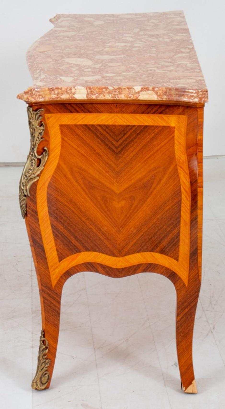Louis XV Style Marquetry Two Drawer Commode For Sale 5