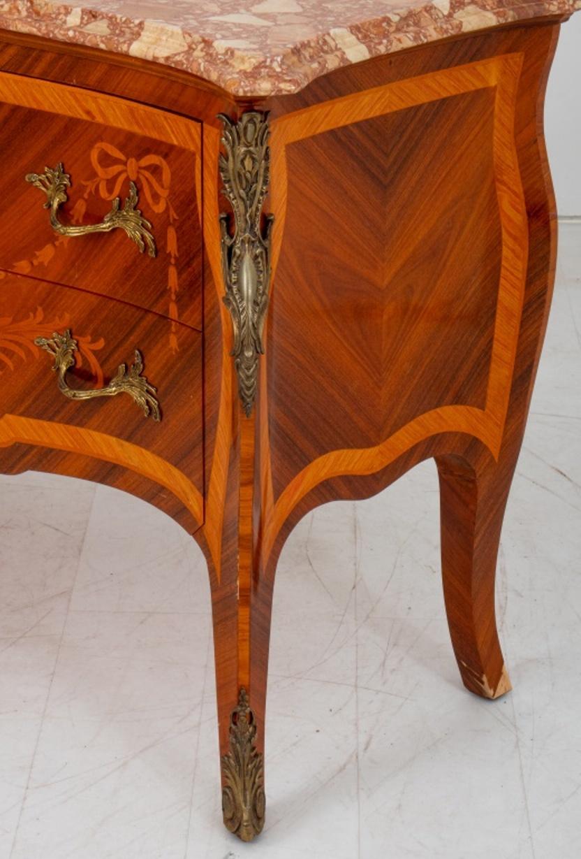 Louis XV Style Marquetry Two Drawer Commode For Sale 3