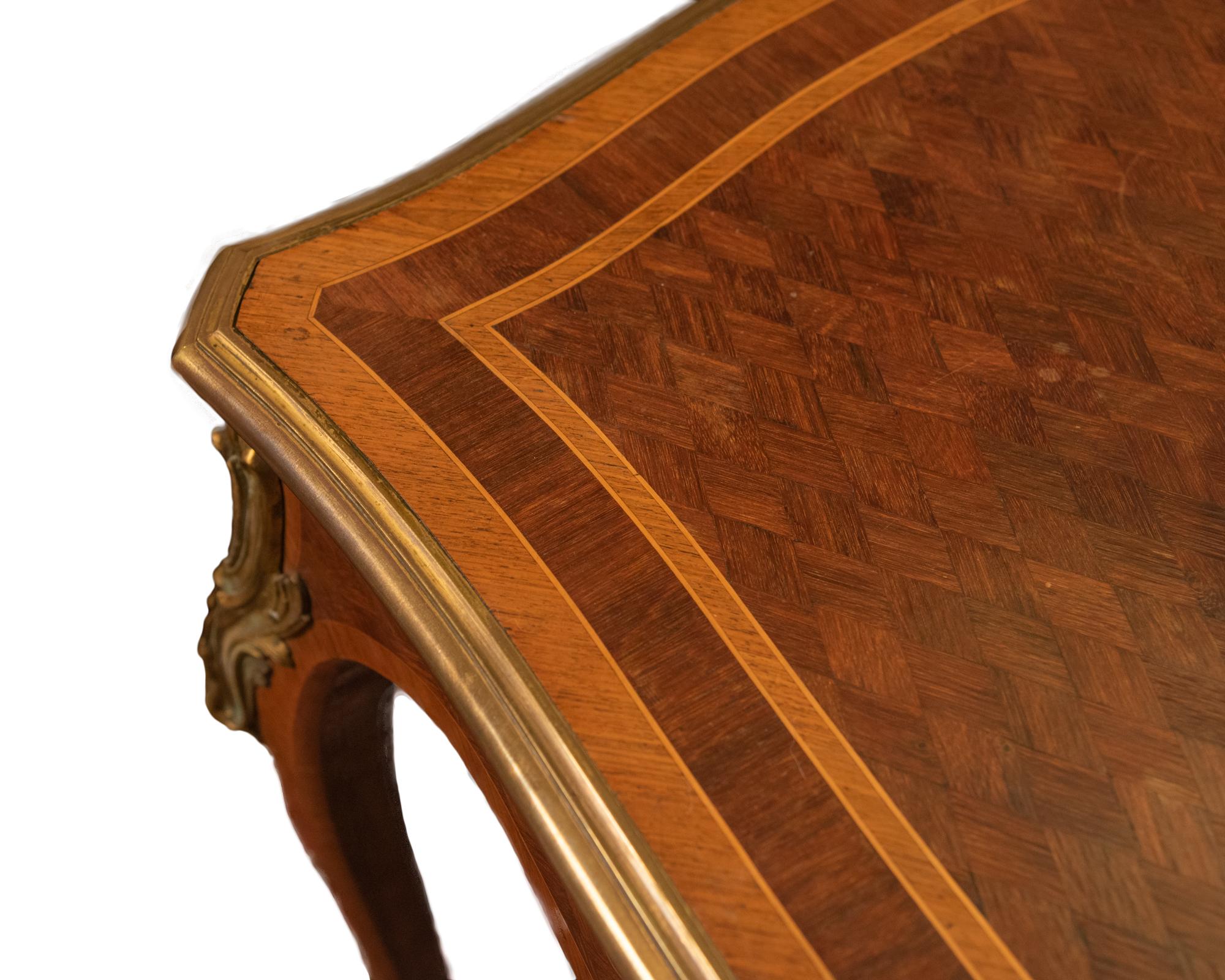 Louis XV Style Marquetry Writing Table In Good Condition For Sale In Salt Lake City, UT