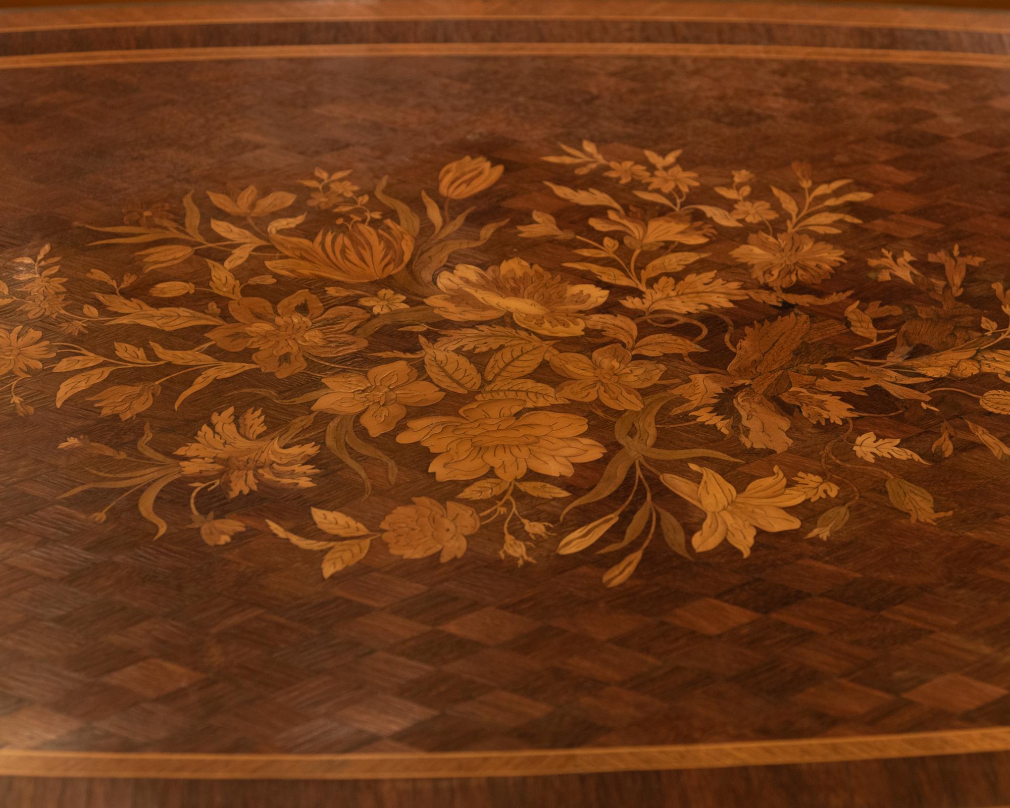 Ormolu Louis XV Style Marquetry Writing Table For Sale