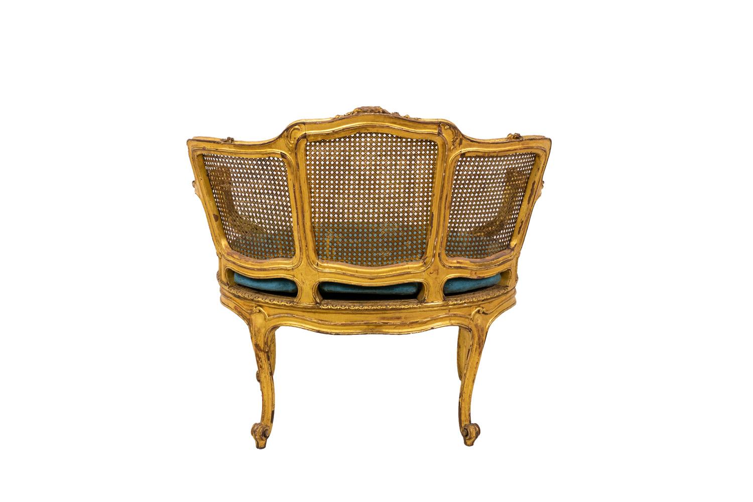 Louis XV Style Marquise Armchair in Giltwood, circa 1880 In Good Condition In Saint-Ouen, FR