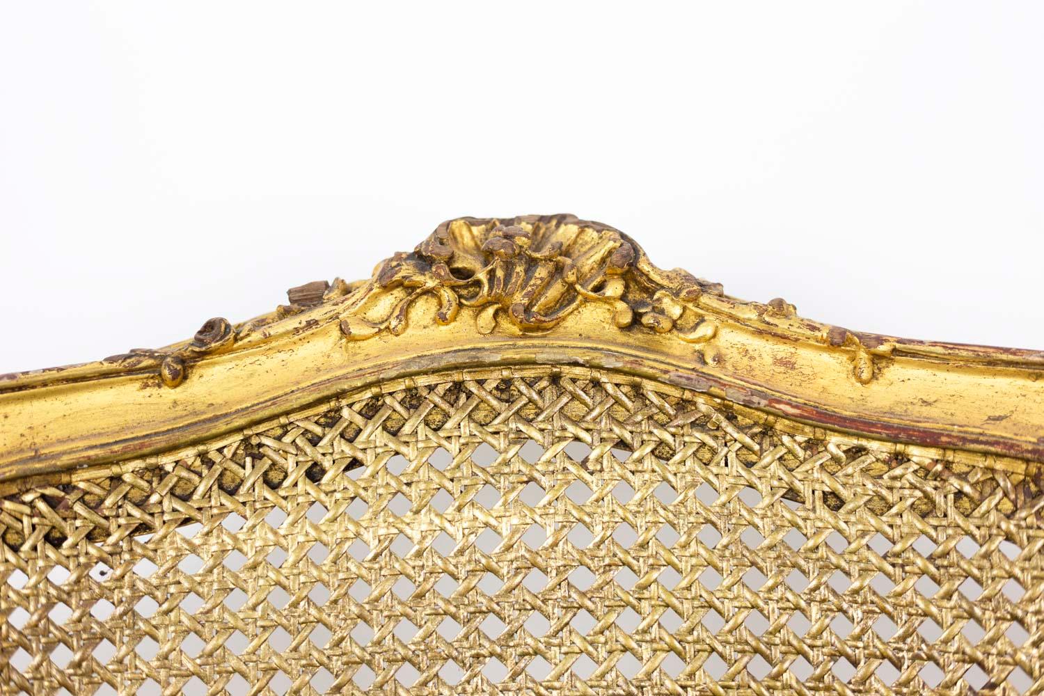 19th Century Louis XV Style Marquise Armchair in Giltwood, circa 1880