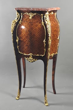 Louis XV Style Meuble d'Appui In Marquetry And Gilt Bronze