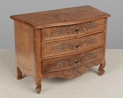 Louis XV Style Miniature Chest, Hand-Carved Walnut, French, 1960s