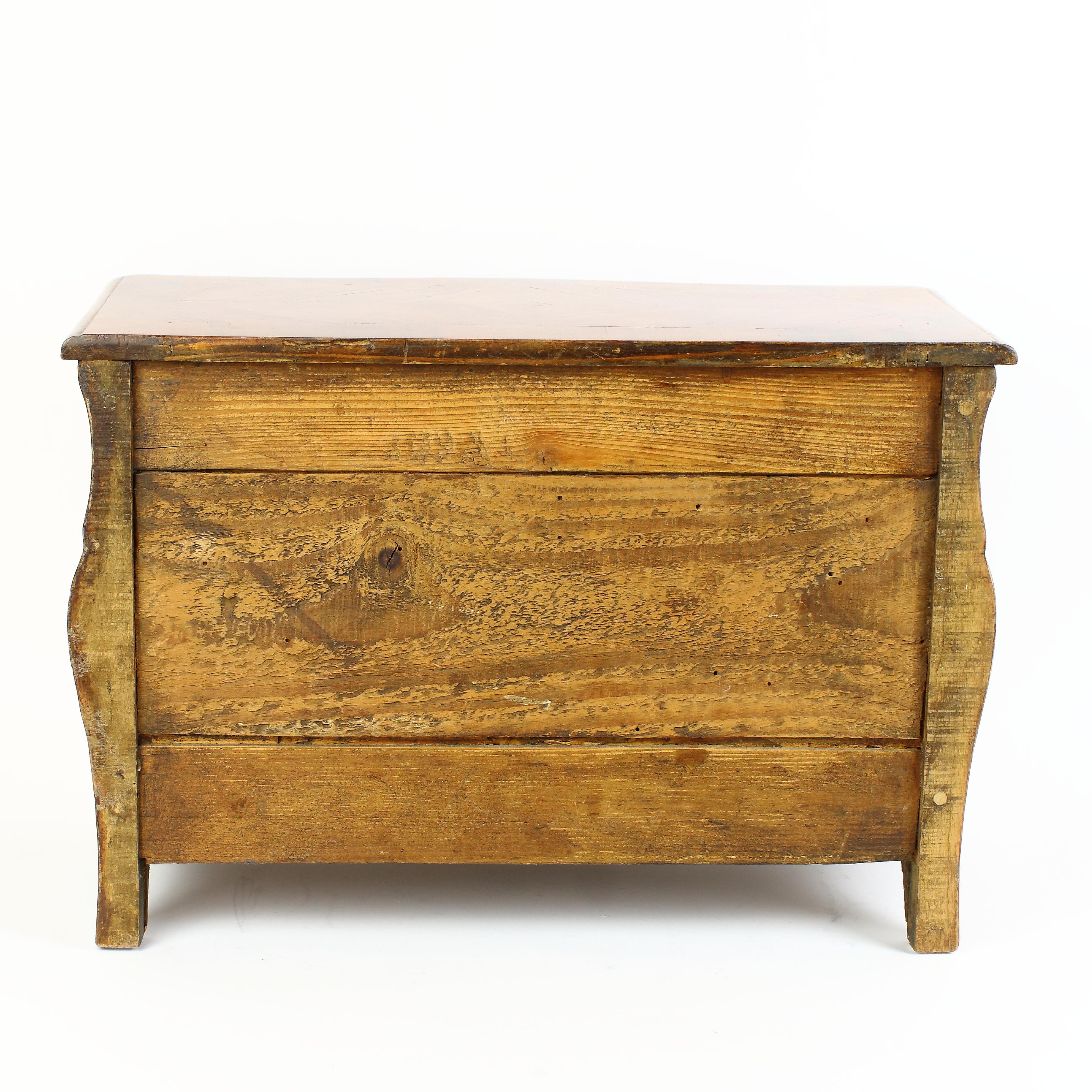 20th Century Louis XV Style Miniature Chest of Drawers or Commode À La Parisienne