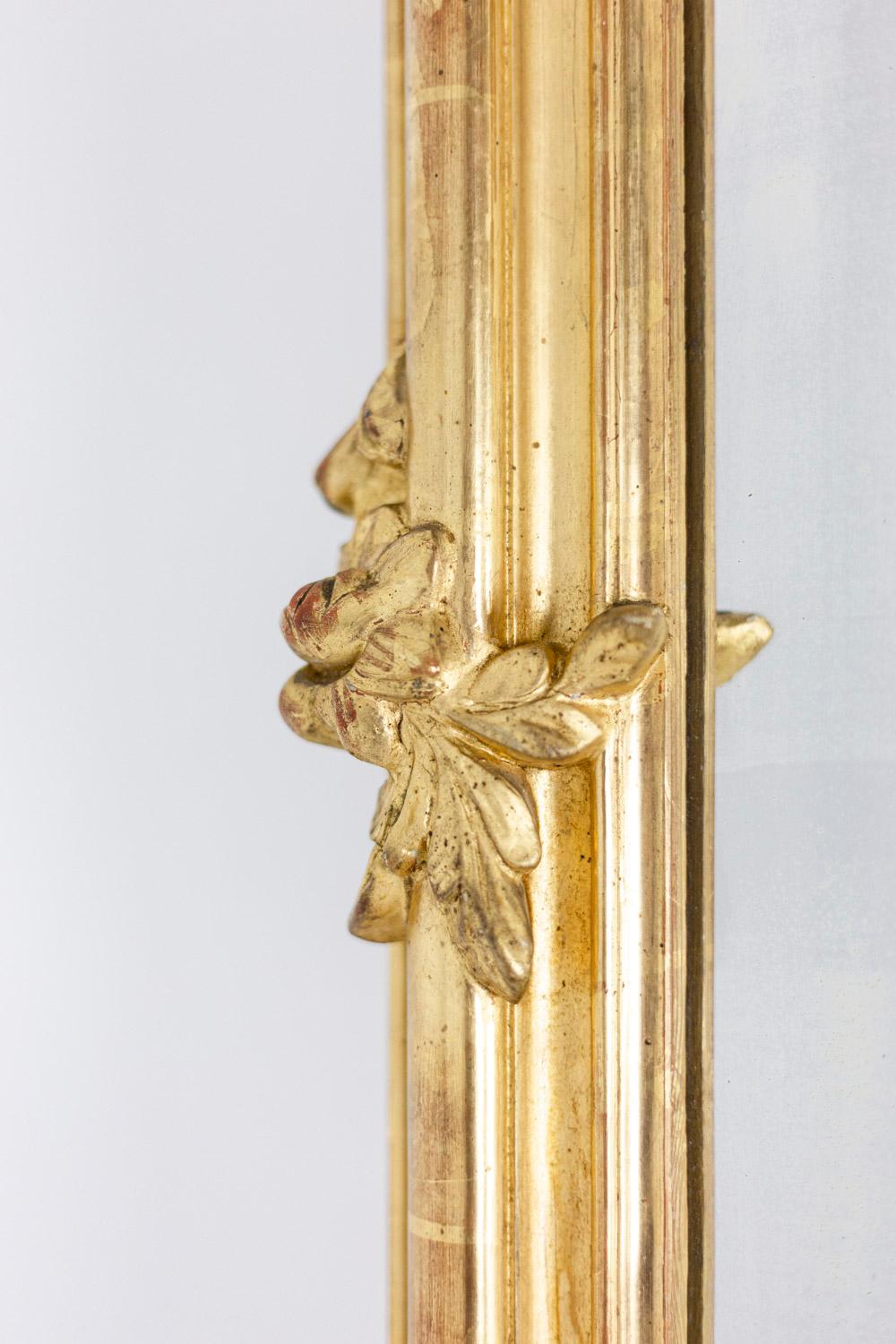 Louis XV Style Mirror in Giltwood and Bronze, Napoleon III Period In Fair Condition In Saint-Ouen, FR