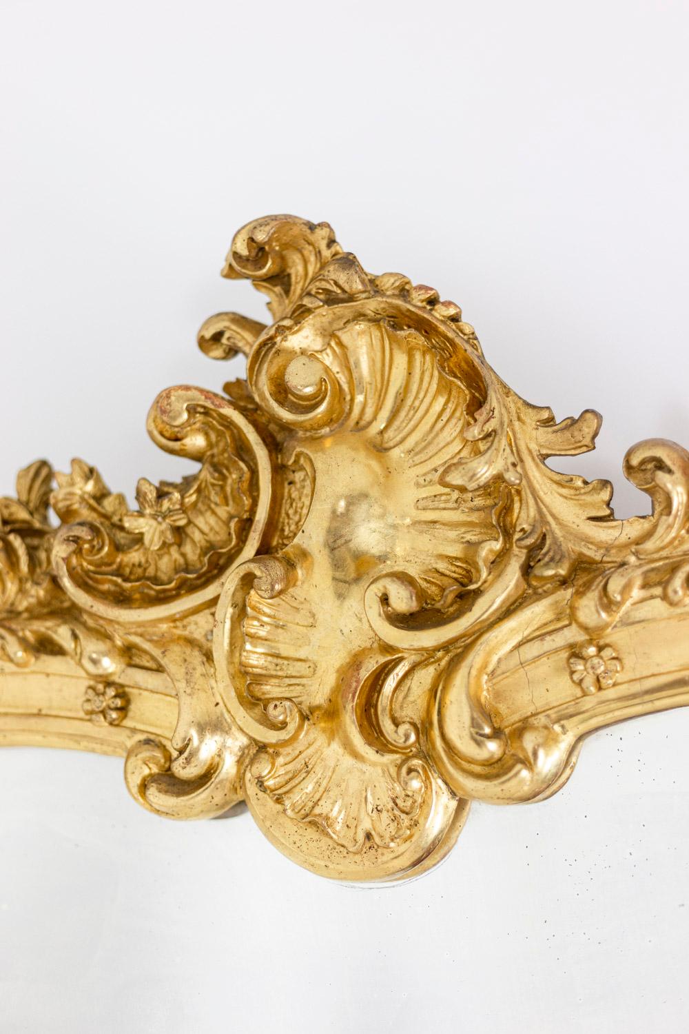 Louis XV Style Mirror in Giltwood and Bronze, Napoleon III Period 4