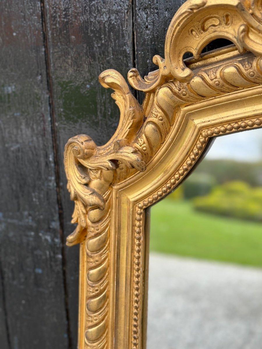 French Louis XV Style Mirror In Golden Stuccoed Wood Circa 1880 For Sale