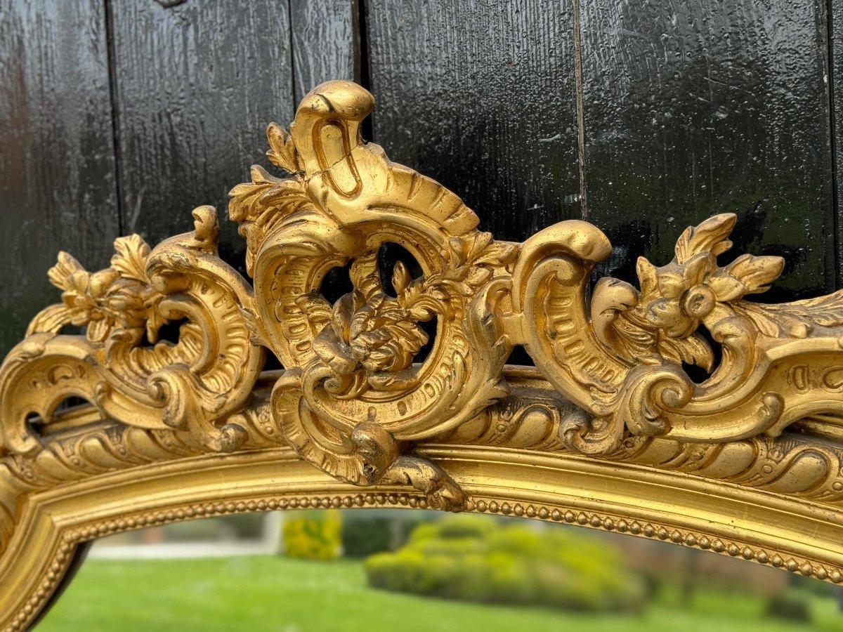 19th Century Louis XV Style Mirror In Golden Stuccoed Wood Circa 1880 For Sale