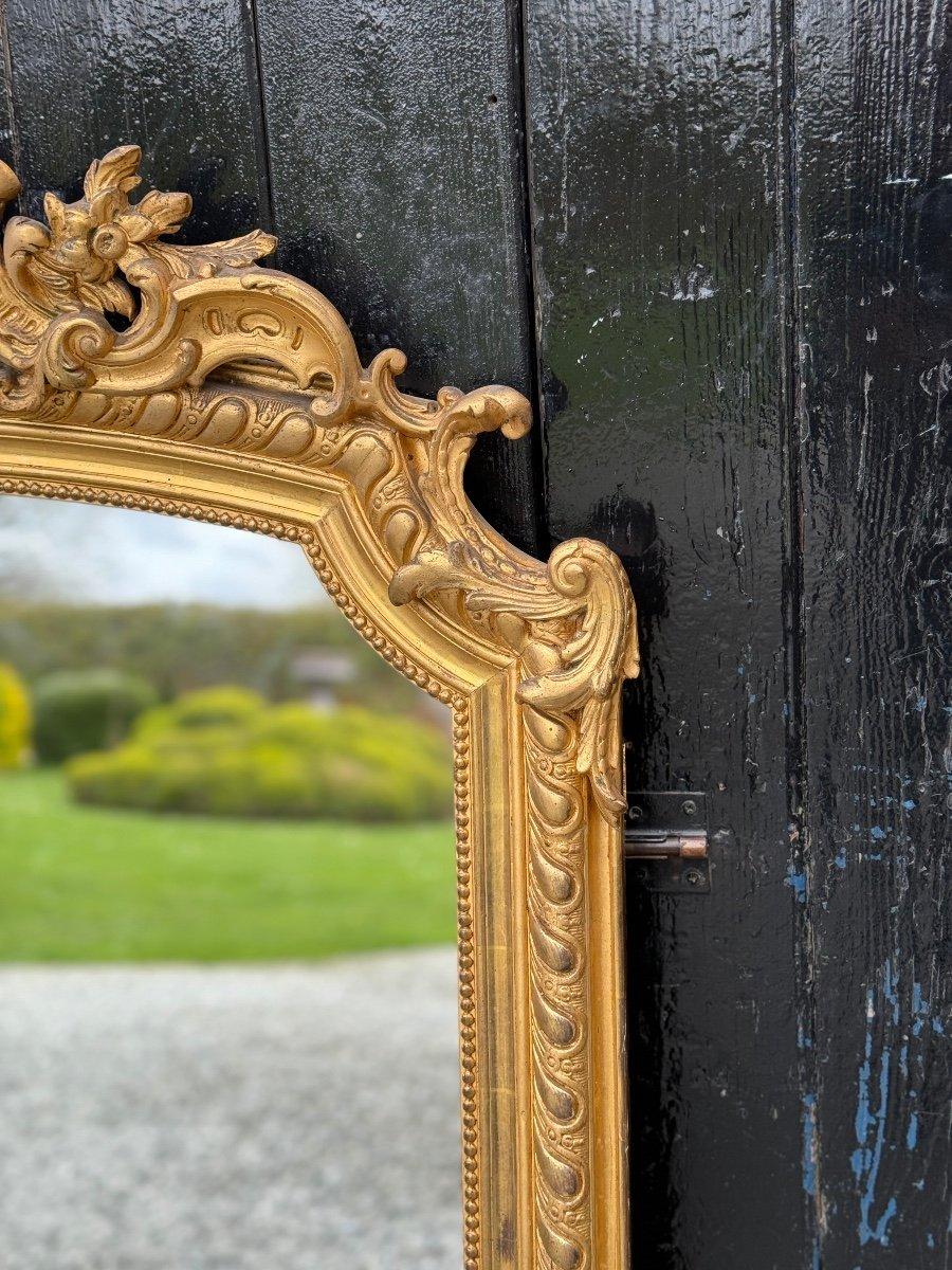 Louis XV Style Mirror In Golden Stuccoed Wood Circa 1880 For Sale 4
