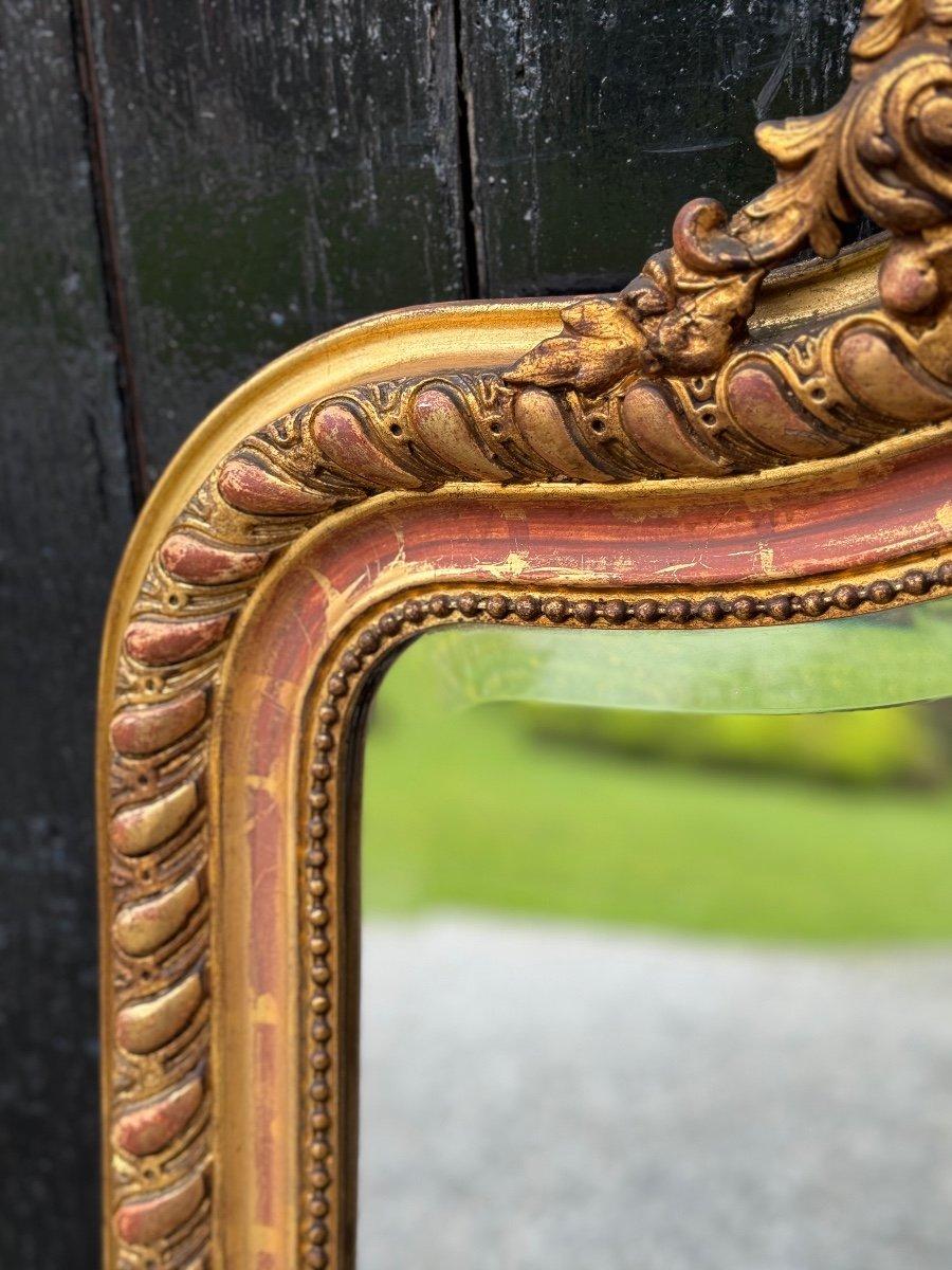 Spiegel im Stil Louis XV aus stuckiertem und vergoldetem Wood CIRCA 1880 (Französisch) im Angebot