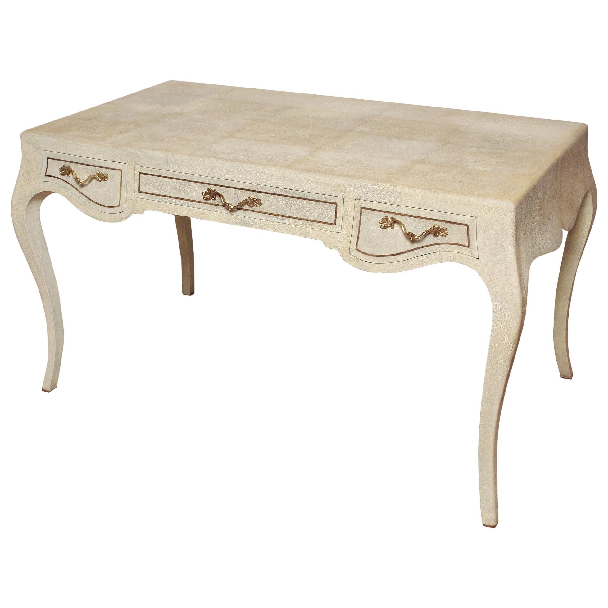 Louis XV Style Natural Stingray Shagreen Desk by Maitland Smith 