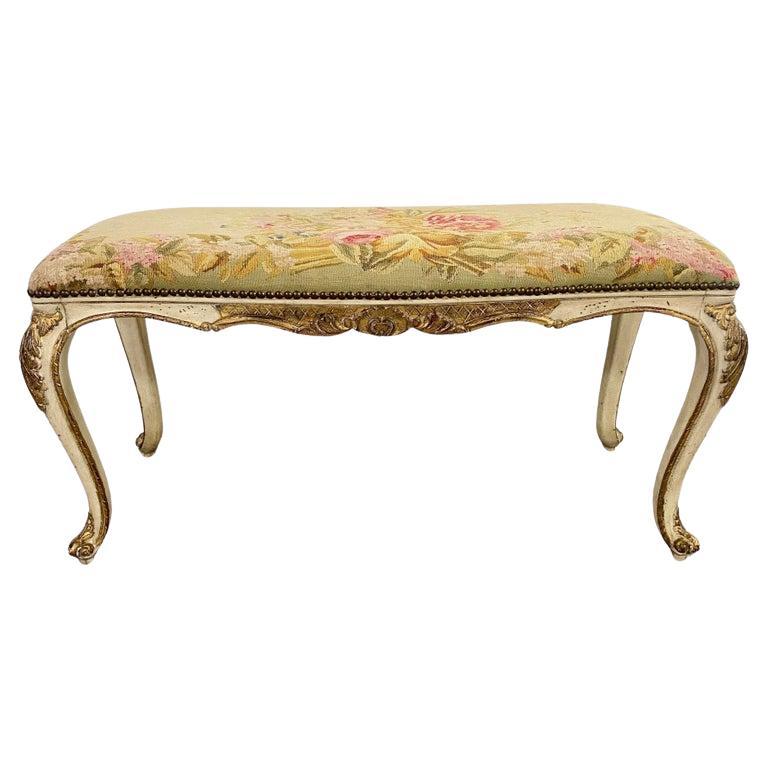 Louis XV Style Needlepoint Bench