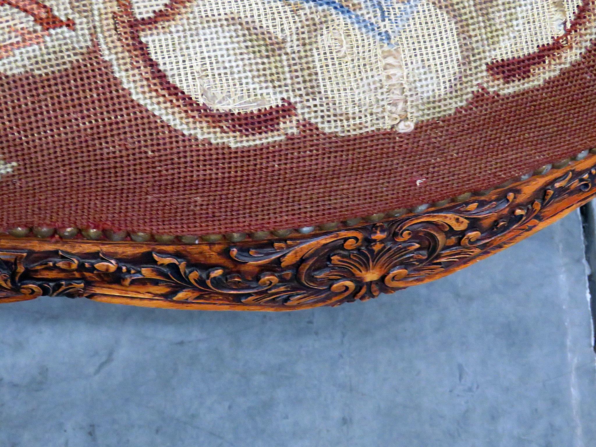 Louis XV Style Needlepoint Chair In Good Condition In Swedesboro, NJ