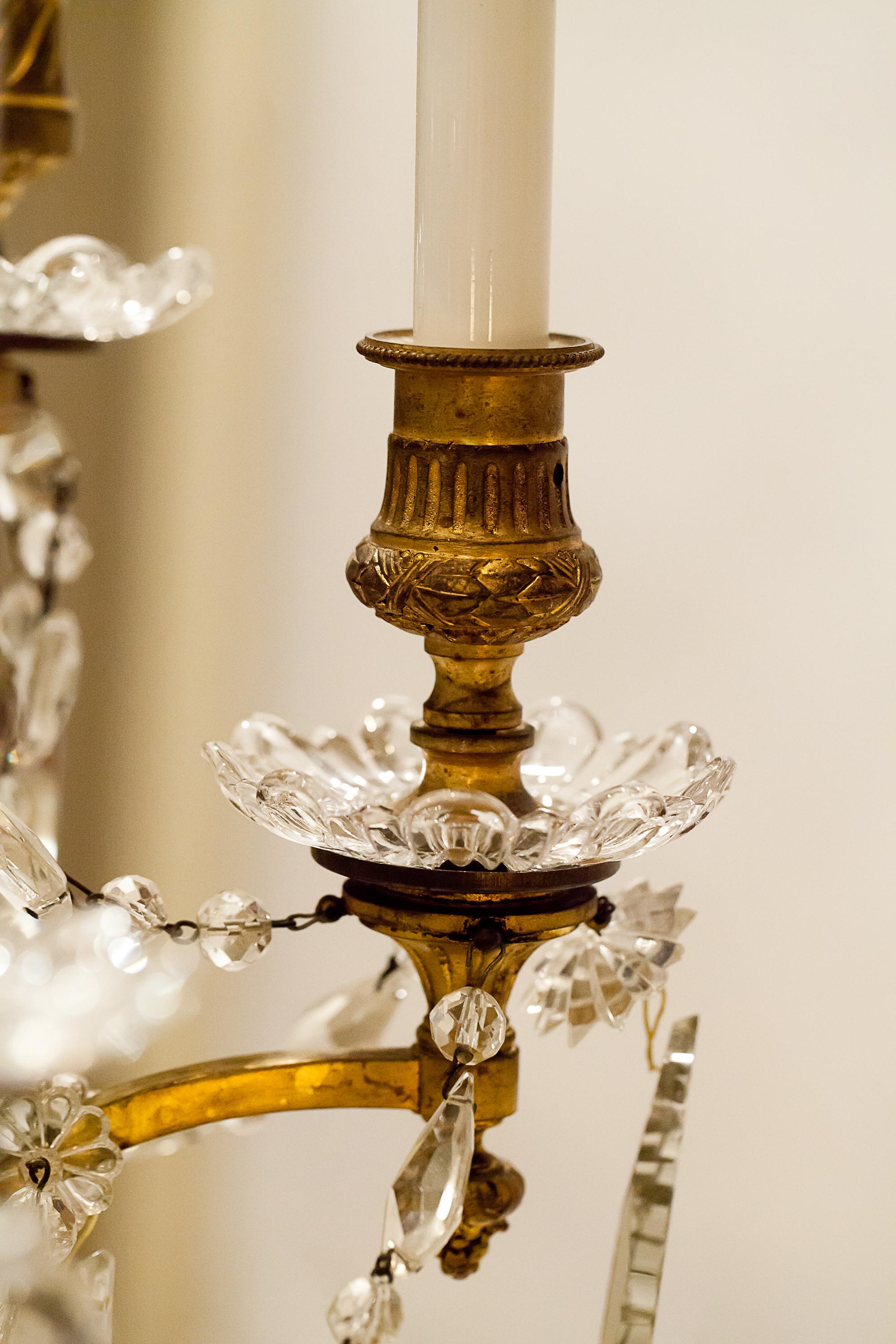 Louis XV Style Nine-Light Gilt Bronze and Crystal Chandelier, circa 1880, France For Sale 3