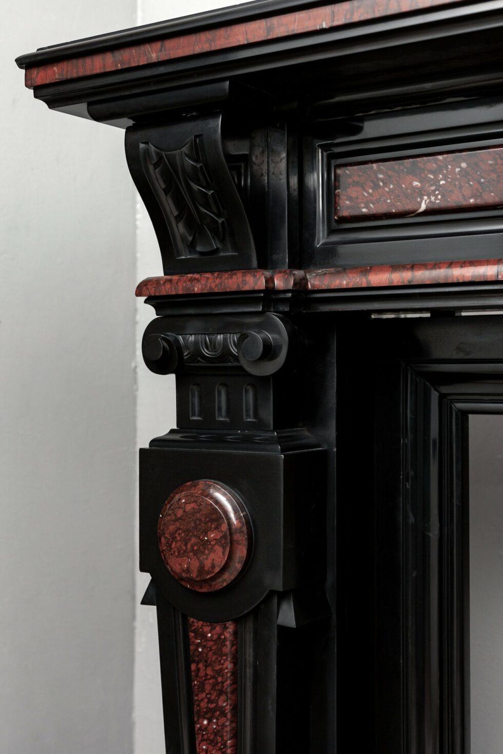 Belgian Louis XV Style Noir De Mazy Antique Fireplace For Sale
