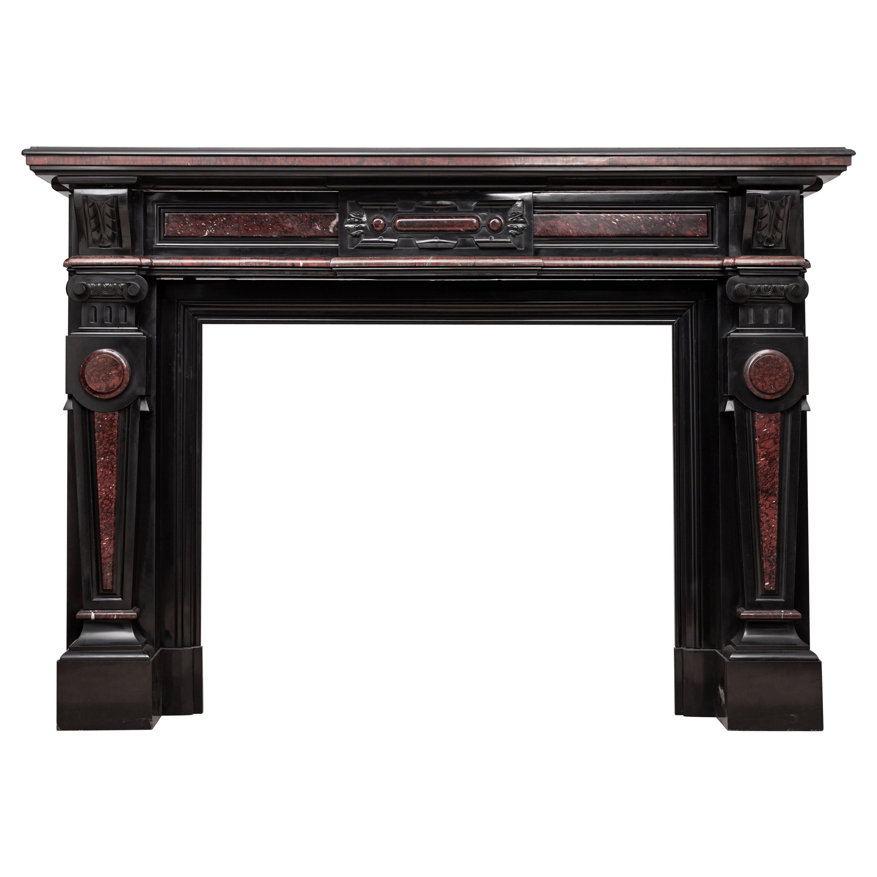 Louis XV Style Noir De Mazy Antique Fireplace For Sale