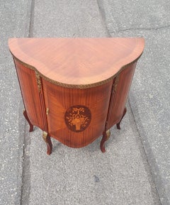 Louis XV Style Ormolu And Marquetry Kingwood and Satinwood Side Cabinet