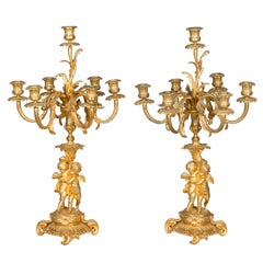 Louis XV Style Ormolu Candelabra -Set of 2