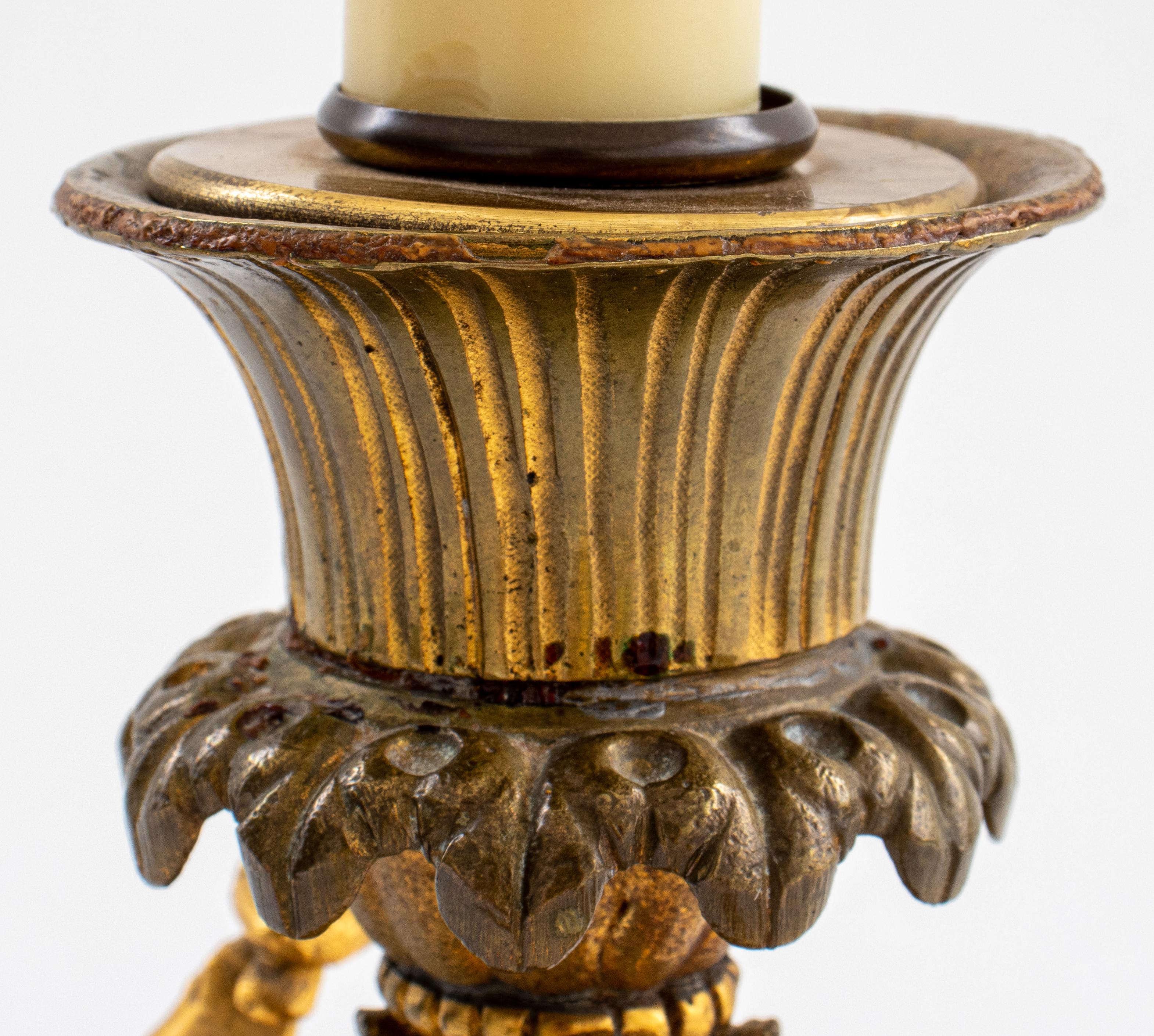 Louis XV Style Ormolu Candlestick Lamp For Sale 3