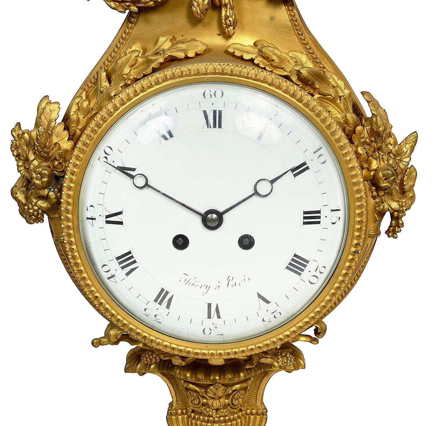 Gilt Louis XV style Ormolu Cartel wall clock.