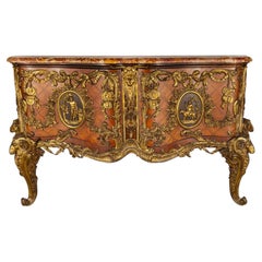 Louis XV Style Ormolu Marquetry Commode after Versailles Original, c. 1880
