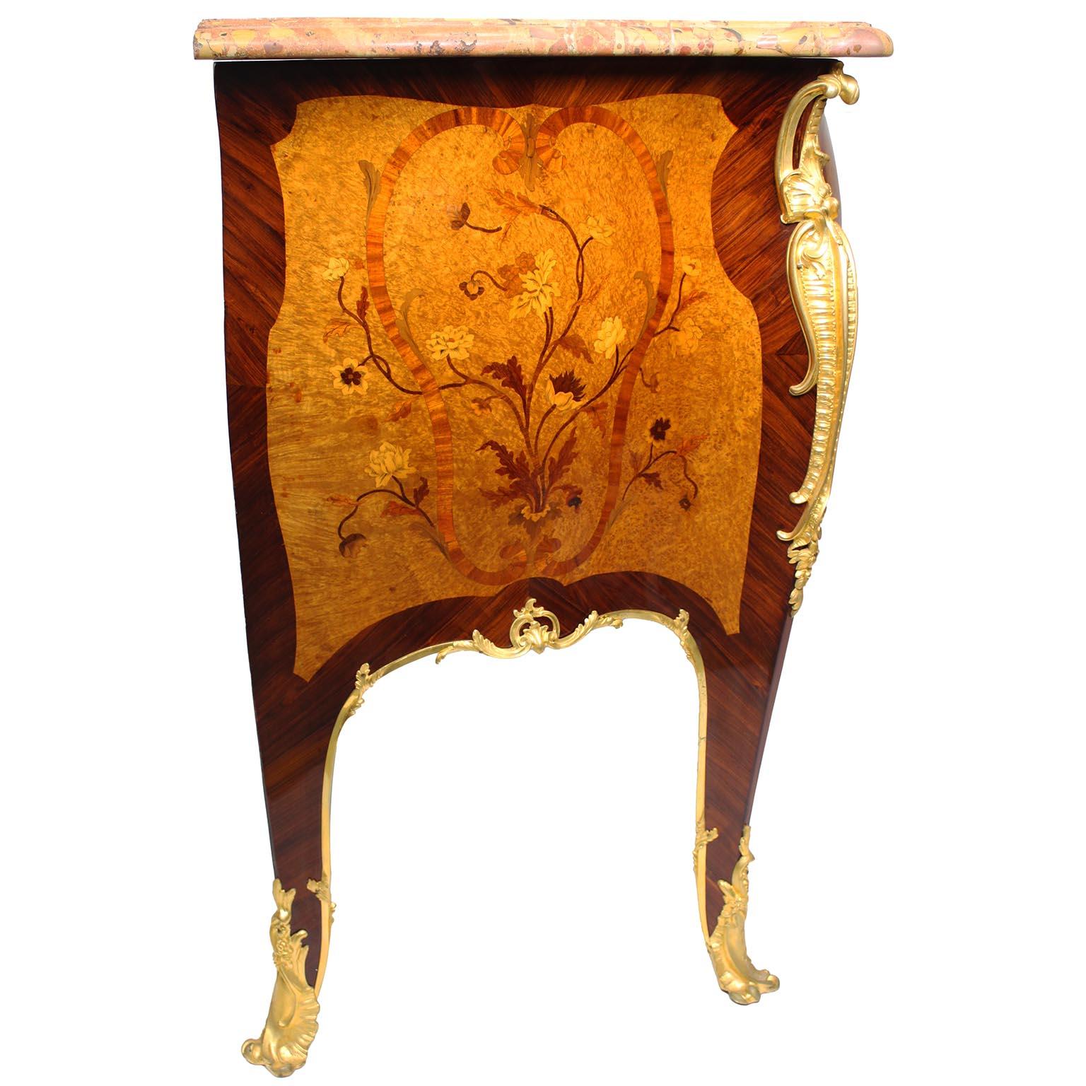 Fine French Louis XV Style Ormolu-Mounted Bombe Commode Attr. to François Linke For Sale 7