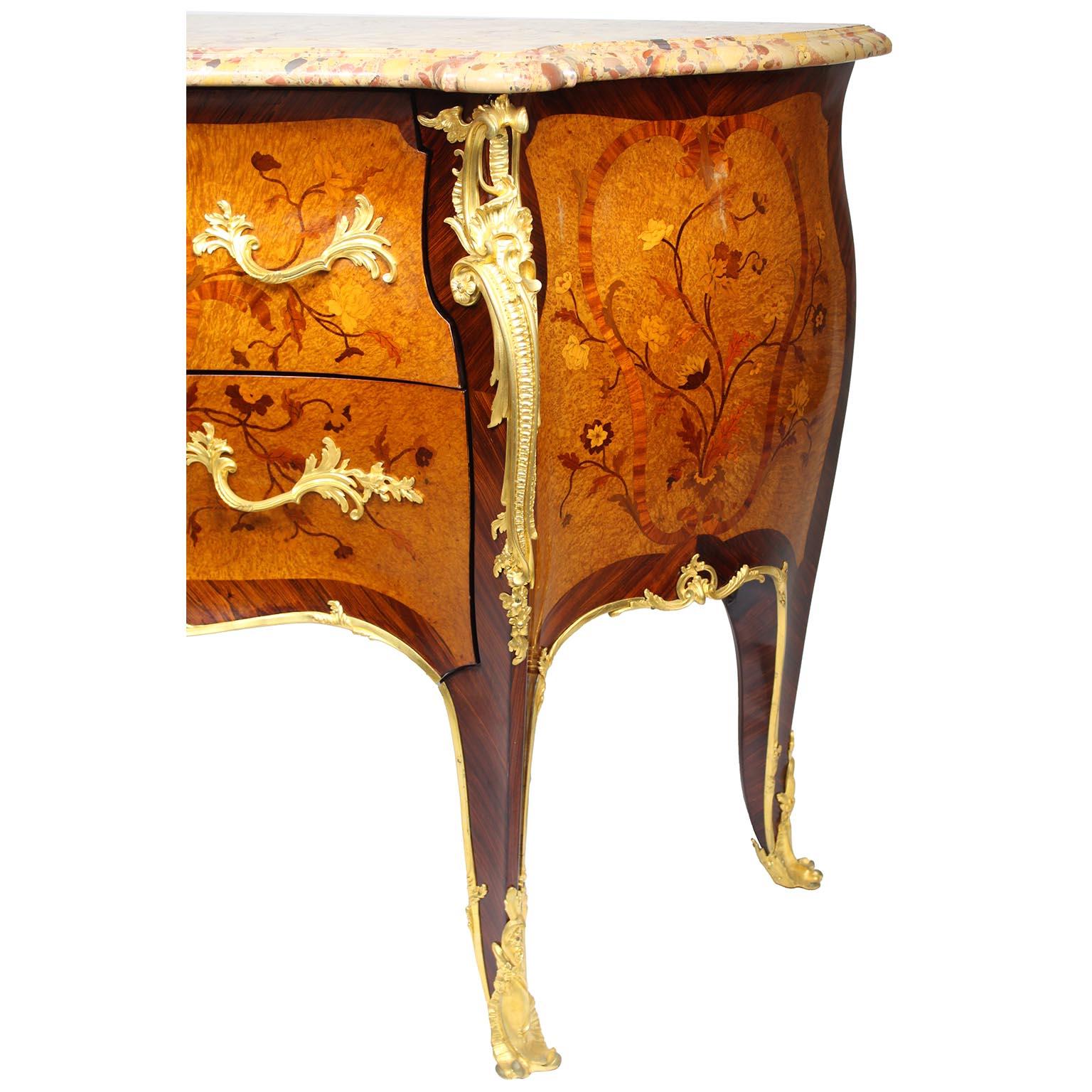 Fine French Louis XV Style Ormolu-Mounted Bombe Commode Attr. to François Linke In Good Condition For Sale In Los Angeles, CA