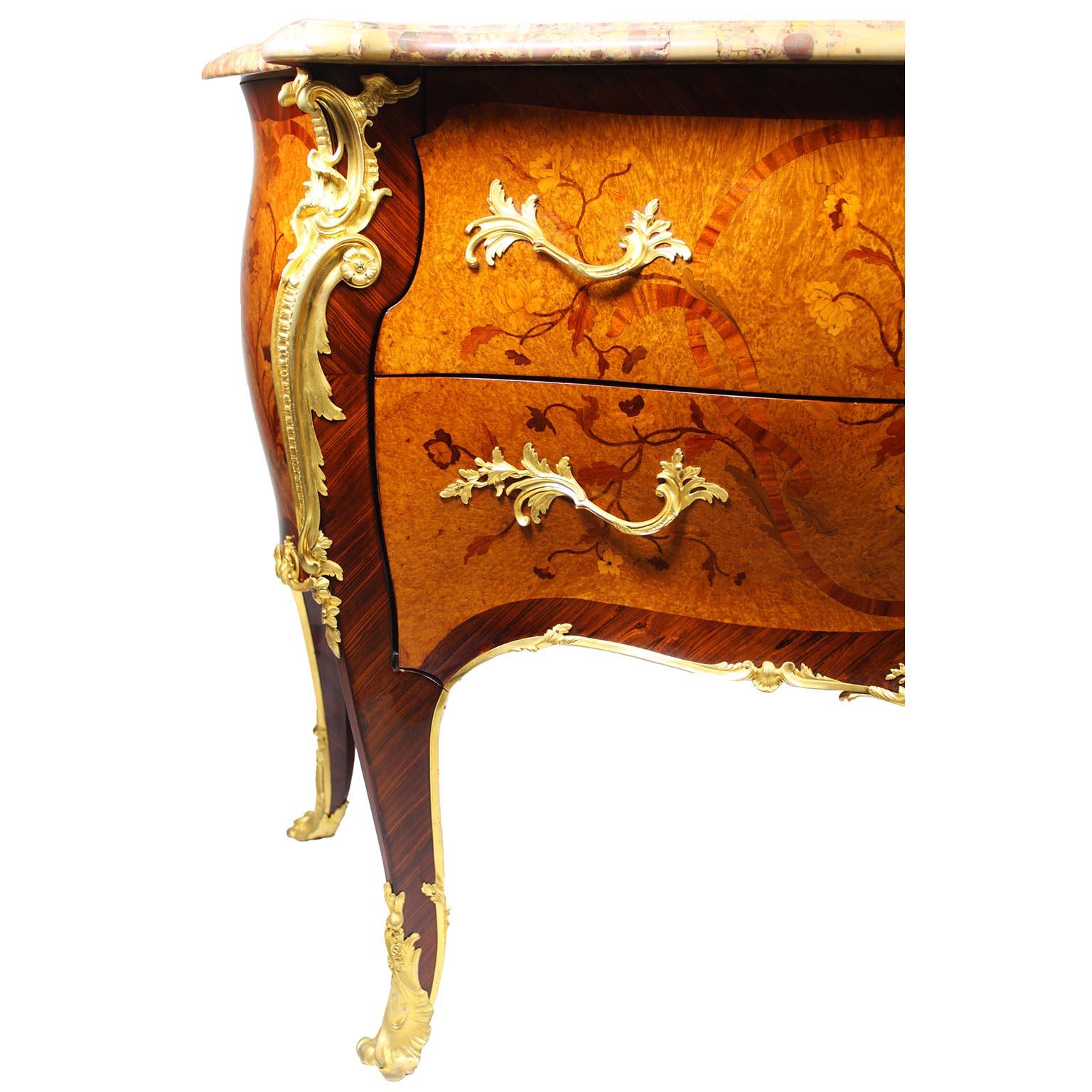 Early 20th Century Fine French Louis XV Style Ormolu-Mounted Bombe Commode Attr. to François Linke For Sale