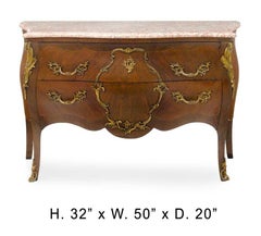 Louis XV Style Ormolu Mounted Commode with Marble Top